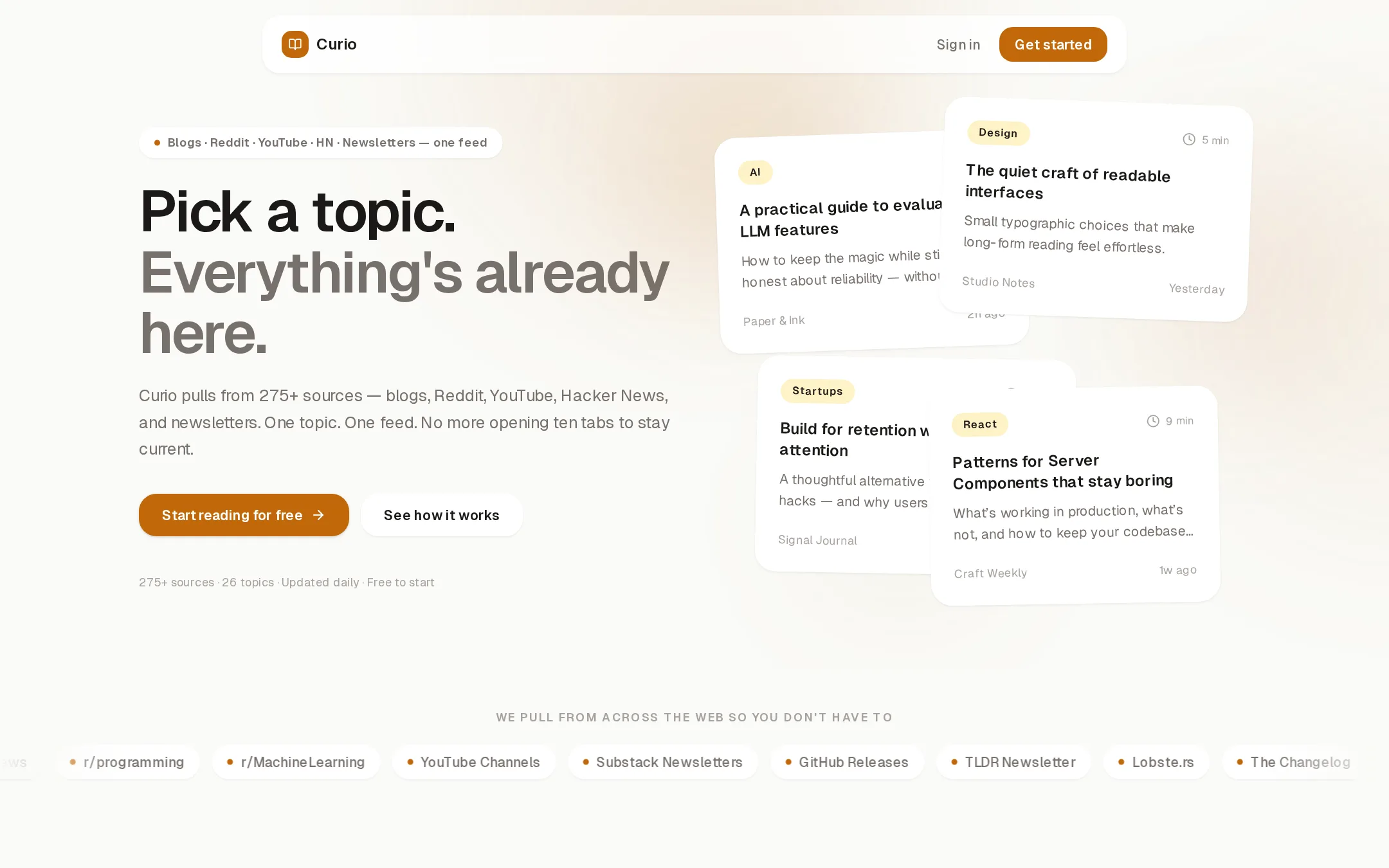 Curio screenshot